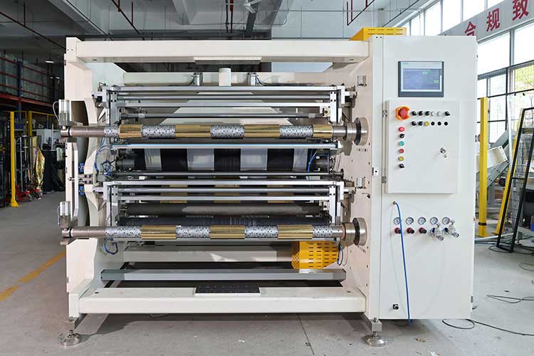 What is the purpose of the hot stamping film slitting machine